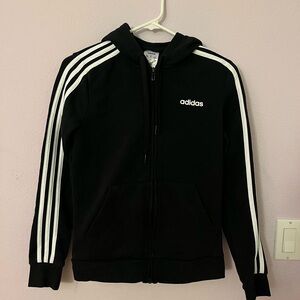 Adidas Black Hoodie with Drawstrings
